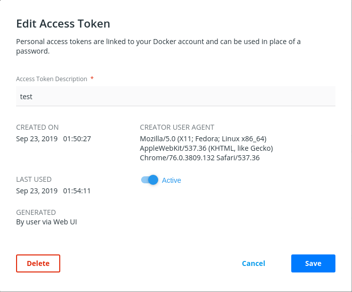 DockerHub Access Token - moelove.info